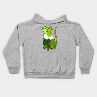 Green Crystal Cat Kids Hoodie